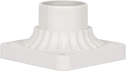 LIT-PaTH Outdoor Post Light Mounting Base, Pier Mount Base with White Finish, 2-Pack