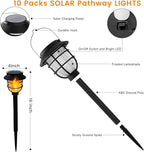 10-Pack Solar Path Lights, Outdoor Garden LED