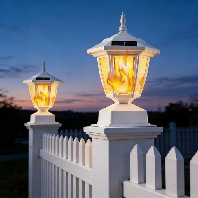 Outdoor Post Lighting Fixture, White Weatherproof Post Light
