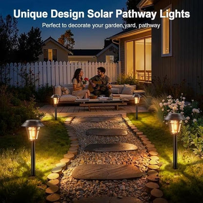 LETMY Solar Pathway Lights Outdoor, 10 Pack Solar Lights Outdoor Waterproof, Auto On/Off Solar Powered Garden Landscape Path Lights, Outdoor Solar Lights for Yard Lawn Patio Walkway Driveway