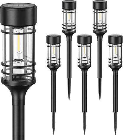 LETMY Solar Pathway Lights Outdoor, 2 Pack Solar Lights Outdoor Waterproof IP65, Bright Solar Garden Lights Outdoor, Auto On/Off Outdoor Solar Lights for Yard Walkway Driveway Landscape Garden Decor