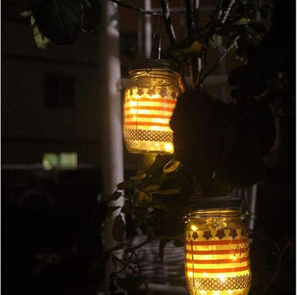 YJFWAL Updated Solar Mason jar Lights, 8 Pack 30 Led Waterproof Fairy Firefly jar Lights, with 8 Hangers(NO Jars) for Regular Mouth Jars, Patio Yard Garden Wedding DIY Decor, Summer Gifts(Warm White)