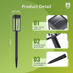 2-Pack Solar Pathway Lights, Waterproof LED Garden Lights