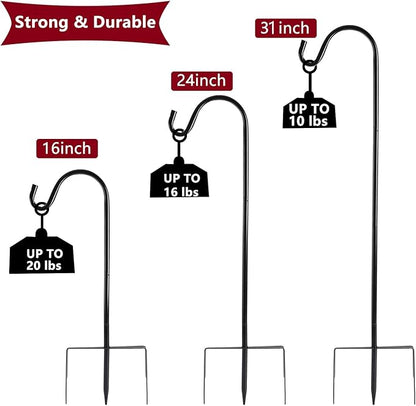 2-Pack 2" Shepherd's Hooks, Heavy-Duty Garden Stakes