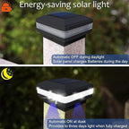 4-Pack Solar Post Cap Lights for Fence, LED