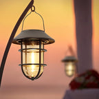 2-Pack Backyard Solar Garden Lanterns, Metal Waterproof LED