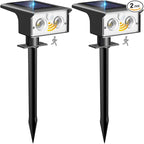 Solar Wall Spotlights 2-Pack, Motion Sensor LED