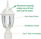 Lamp Post Light for Outdoor Posts, White Waterproof