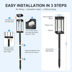 8-Pack Solar Pathway Lights, IP65 Waterproof LED Walkway Lights