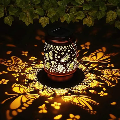 Lyeasw Solar Lanterns Outdoor, Metal Butterfly Garden Lights, Waterproof Hanging Decor for Patio & Porch | Solar-Powered Gift for Women/Mom/Grandma