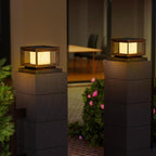 Brown Solar Fence Post Caps 10-Pack, Patio LED