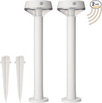 White Solar Path Lights, Outdoor Yard LED