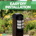 2-Pack Black Solar Fence Post Lights, Outdoor LED Caps