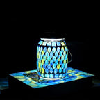 Solar Mosaic Lanterns, Patio Hanging LED Decor