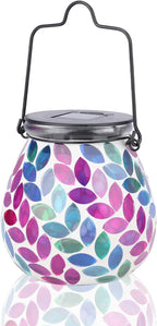 Mosaic Solar Lantern Set, Charming Porch Lighting