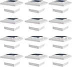 Cool White Solar Fence Post Caps 12-Pack, Patio LED