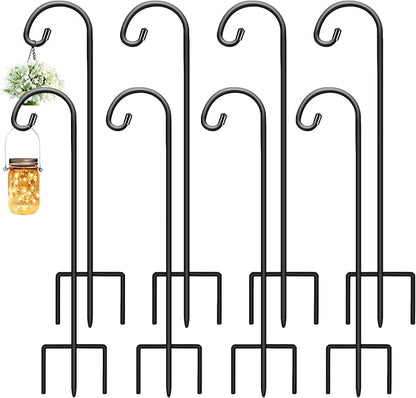 8-Pack 32" Garden Shepherd Hooks, Iron Plant Hangers
