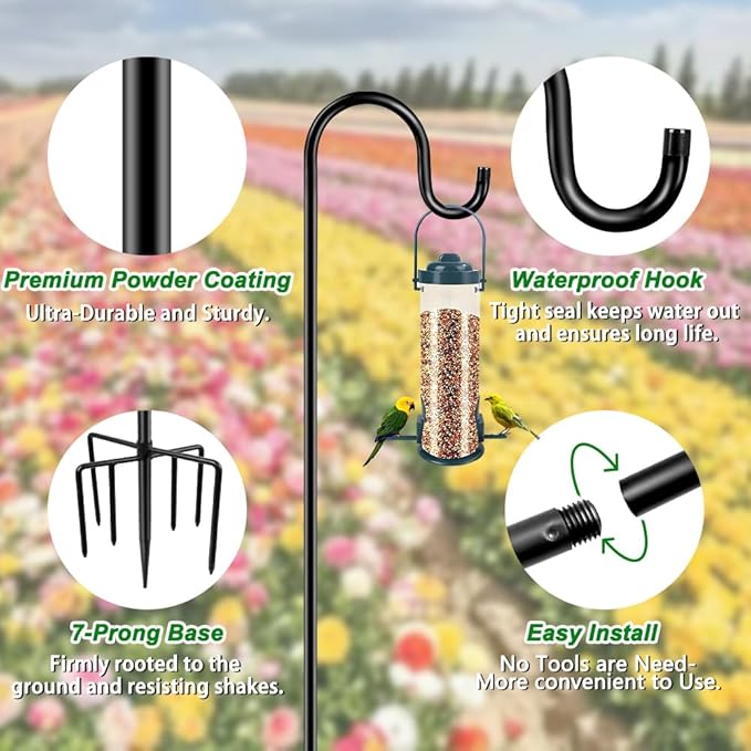 Heavy-Duty Shepherd's Hooks, 60" Garden