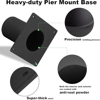 3 Inch Pier Mount Base,Heavy Duty Pier Mount Adapter for 3" Post Light Fixtures, Mounting Hardware Included