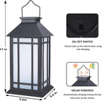2-Pack Garden Solar Lanterns, Waterproof LED Patio Lights