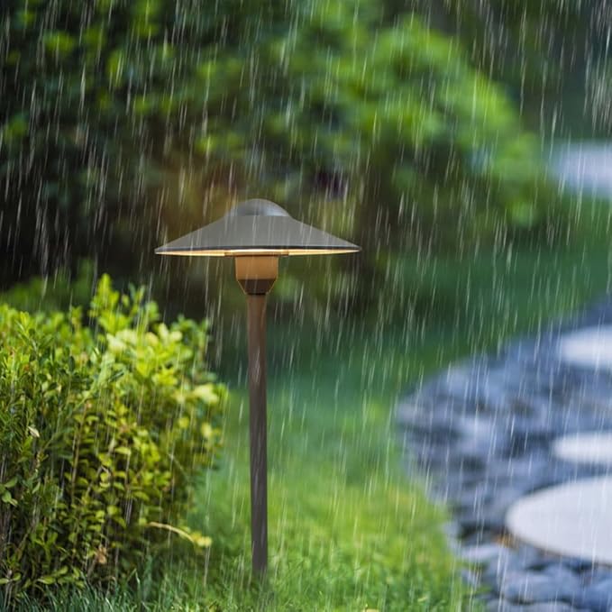 Low Voltage Path Lighting Cast Aluminum Construction for Outdoor Walkway Area Garden Yard Pathway Landscape Lighting,Replaceable 3W G4 LED Bulb Warm White Textured Bronze Finish Pack of 2
