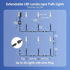 6-Pack Solar Pathway Lights, IP65 Waterproof LED Walkway Lights