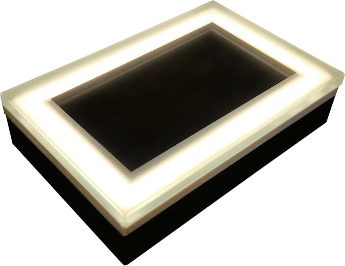 LUMENGY Solar Paver Light 6x9 inch (5.82x8.85), Stainless Steel with Tempered Glass, 2700K Warm White Glare-Free Lighting for Driveways, Walkways and Patios, IP67 Waterproof, Drive-Over Rated