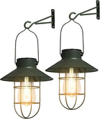 2-Pack Hanging Solar Yard Lanterns, Elegant Waterproof LED