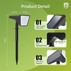 4-Pack 28 LED Solar Garden Spotlights, Waterproof