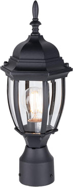 Outdoor Post Lighting Fixture, Black Weatherproof Post Light