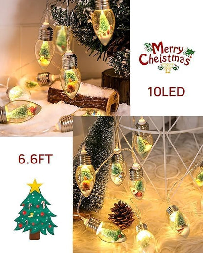 Christmas Patio String Lights, 6ft 10 LED Waterproof