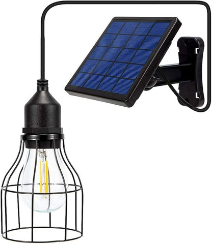 Solar Lights Outdoor Dusk to Dawn Shed Light 9.8FT Extension Cable Solar Powered Bulb Pendant Waterproof for Indoor, Chicken Coop, Porch, Gazebo (Warm White)