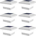 6-Pack Cool White Solar Patio Post Lights, Outdoor LED Caps