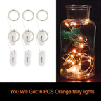 6-Pack 3ft Christmas LED String Lights, Waterproof Timer Lights