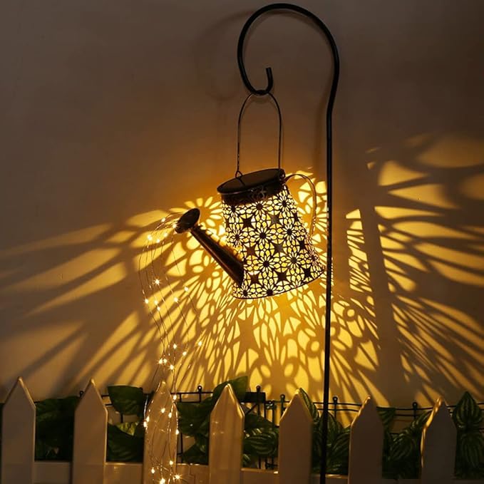B-Best Solar Lights Outdoor Garden Decorations,Watering Can Landscape Light Large Hanging Lantern ,Outside Waterproof Patio Decor Perfect Gardening Gift