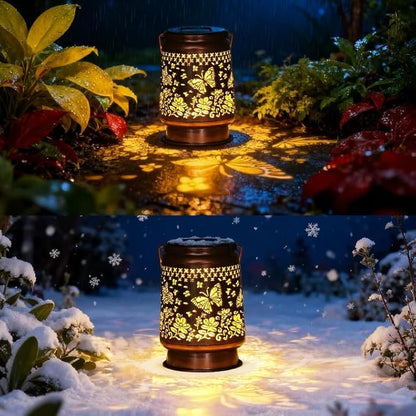 Lyeasw Solar Lanterns Outdoor, Metal Butterfly Garden Lights, Waterproof Hanging Decor for Patio & Porch | Solar-Powered Gift for Women/Mom/Grandma