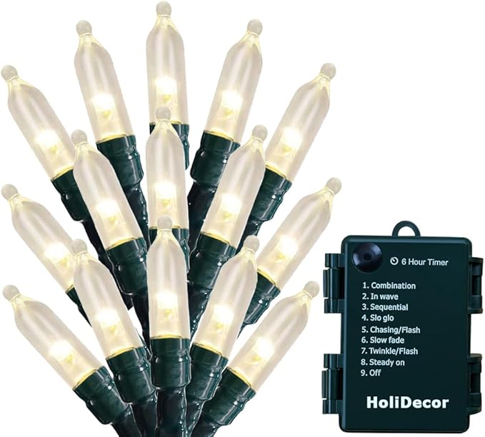 Christmas LED String Lights, Waterproof Timer Lights
