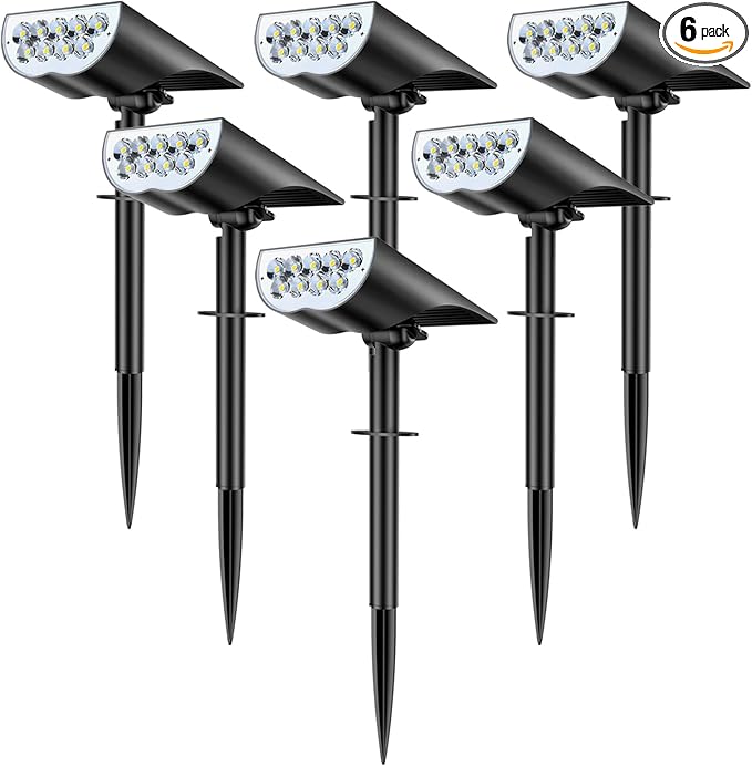 6-Pack Solar Spotlights, Landscape Lights