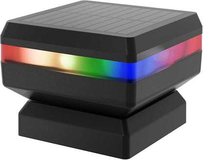 4 Pack Solar Post Cap Lights for 2.5x2.5 inch Aluminum, Metal, and Garden/Pool Fences, Warm/Cool White, and Selectable RGB Colors with Built-in Color-Changing Holiday/Party Mode! (2.5"x2.5")