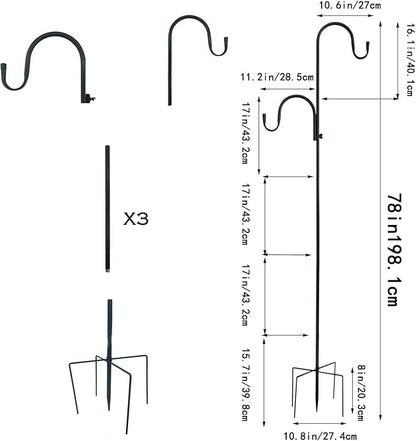 78" Shepherd's Hooks, Heavy-Duty Garden Stakes