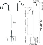 Heavy-Duty Shepherd's Hooks 2-Pack, 78" Garden