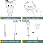 Warm White Solar Pathway Lights 8-Pack, Driveway LED