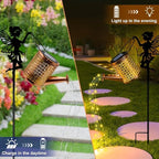 Courtyard Solar Backyard Lanterns, Rustic Waterproof LED