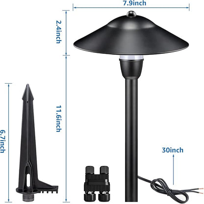 SUNVIE LED Pathway Lights Low Voltage 12-24V 3W Landscape Lighting, 3000K Low Voltage Landscape Lights, IP65 Waterproof Aluminum Path and Area Light for Outdoor Yard Garden Walkway, 2 Pack