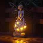 Solar Flower Statue Light 9.45", Yard Decor
