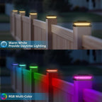 6-Pack RGB Patio Post Cap Lights, Solar LED