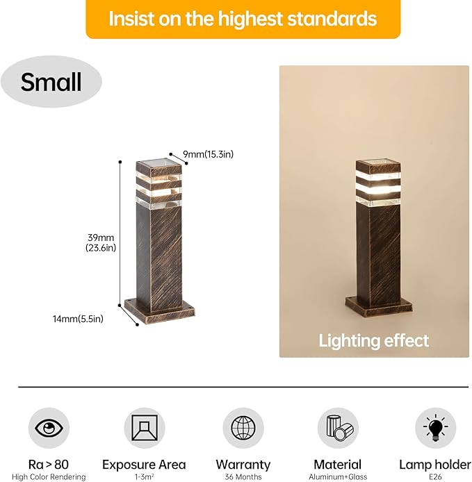 Bronze Solar Patio Post Lights, Outdoor LED Caps