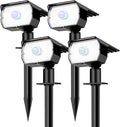 4-Pack Solar RGB Color-Changing Spotlights, 56 LED Garden Lights