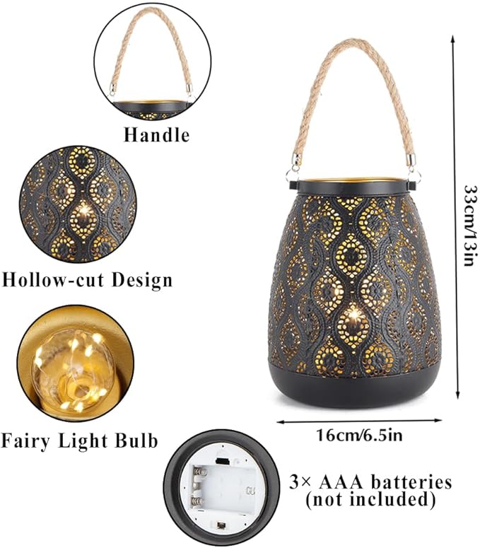 Moroccan Solar Lanterns, Waterproof LED Yard Lights