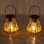 2-Pack Elegant Garden Solar Lanterns for Yard, Waterproof LED